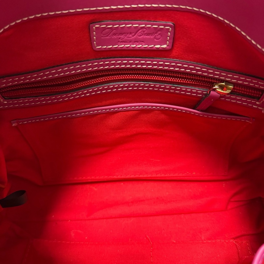 Dooney & Bourke Solid Hot Pink Leather Satchel Handbag - Picture 6 of 9